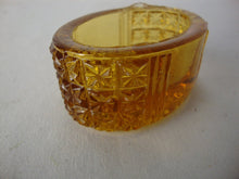 Load image into Gallery viewer, Antique Amber Glass Oval Individual Salt Cellar
