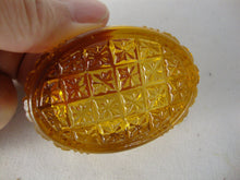 Load image into Gallery viewer, Antique Amber Glass Oval Individual Salt Cellar
