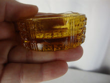 Load image into Gallery viewer, Antique Amber Glass Oval Individual Salt Cellar
