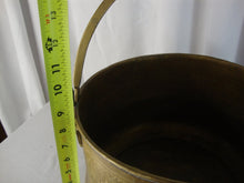 Load image into Gallery viewer, Vintage Engraved Brass Round Bottom Swing Handle Planter Kindling Bucket
