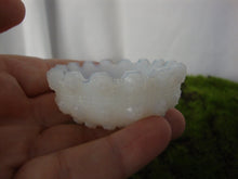 Load image into Gallery viewer, Vintage White Milk Glass Lacy Daisy Salt Cellars Set of 2
