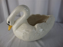 Load image into Gallery viewer, Vintage Ceramic White Swan Indoor Pot Planter
