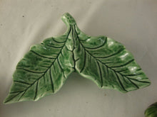Load image into Gallery viewer, Vintage Bordallo Pinheiro Majolica Tomatoes in Leaf Holder Salt Pepper Shaker Set
