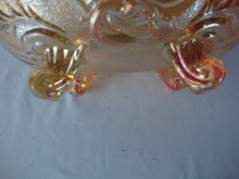 Load image into Gallery viewer, Vintage Jeanette Lombardi Marigold Carnival Glass Footed Bowl
