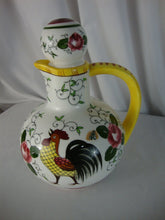 Load image into Gallery viewer, Vintage Ucagco PY Japan Early Provincial Rooster Roses Carafe with Stopper
