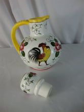 Load image into Gallery viewer, Vintage Ucagco PY Japan Early Provincial Rooster Roses Carafe with Stopper
