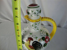 Load image into Gallery viewer, Vintage Ucagco PY Japan Early Provincial Rooster Roses Carafe with Stopper
