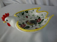 Load image into Gallery viewer, Vintage Ucagco PY Japan Early Provincial Rooster Roses Open Candy Trinket Dish
