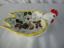 Load image into Gallery viewer, Vintage Ucagco PY Japan Early Provincial Rooster Roses Open Candy Trinket Dish
