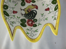 Load image into Gallery viewer, Vintage Ucagco PY Japan Early Provincial Rooster Roses Open Candy Trinket Dish
