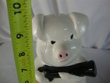 Load image into Gallery viewer, Vintage Pig Guarding Money Bags Ceramic Coin Piggy Bank
