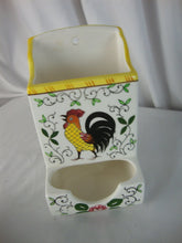 Load image into Gallery viewer, Vintage Ucagco PY Japan Early Provincial Rooster Roses Wall Mount Matchstick Holder
