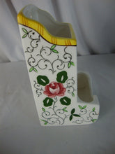 Load image into Gallery viewer, Vintage Ucagco PY Japan Early Provincial Rooster Roses Wall Mount Matchstick Holder
