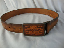 Load image into Gallery viewer, 1970s Levi Strauss &amp; Co Leather Belt Buckle and Mens Size 32 Leather Belt
