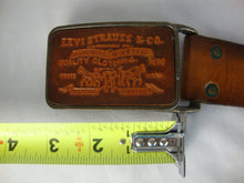Load image into Gallery viewer, 1970s Levi Strauss &amp; Co Leather Belt Buckle and Mens Size 32 Leather Belt
