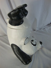 Load image into Gallery viewer, Vintage McCoy Upside Down Black White Panda Two Piece Cookie Jar Canister
