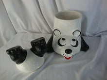 Load image into Gallery viewer, Vintage McCoy Upside Down Black White Panda Two Piece Cookie Jar Canister
