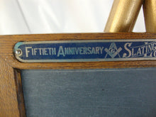 Load image into Gallery viewer, Antique 1919 50th Anniversary Masonic Slatington Lodge Mini Commemorative Slate Chalkboard Plaque
