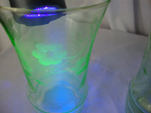 Load image into Gallery viewer, Vintage Vaseline Floral Etched Tumbler Drinking Glasses Set of 4
