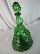 Load image into Gallery viewer, Vintage Empoli Green Glass Victorian Women Decanter with Stopper EMPTY
