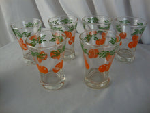 Load image into Gallery viewer, Vintage Anchor Hocking Orange Juice Motif Juice Glasses Set of 6
