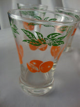 Load image into Gallery viewer, Vintage Anchor Hocking Orange Juice Motif Juice Glasses Set of 6
