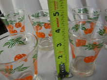 Load image into Gallery viewer, Vintage Anchor Hocking Orange Juice Motif Juice Glasses Set of 6
