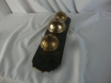 Load image into Gallery viewer, Vintage Solid Brass (3) Sleigh Bells on Leather Strap
