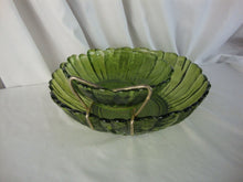 Load image into Gallery viewer, Vintage Anchor Hocking Country Estate Green Glass Chip and Dip Bowl Set

