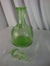 Load image into Gallery viewer, Vintage Anchor Hocking Vaseline Glass Cameo Ballerina Glass Decanter with Stopper
