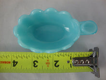 Load image into Gallery viewer, Vintage Blue Milk Glass Leaf Shape Individual Salt Cellar
