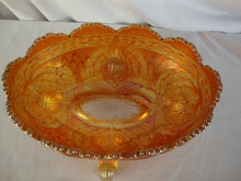 Load image into Gallery viewer, Vintage Marigold Banana Boat Bowl, Fenton Thistle, Unusual 4 legged style. Has Chip on Edge see 4th Picture for detail.
