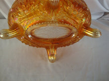 Load image into Gallery viewer, Vintage Marigold Banana Boat Bowl, Fenton Thistle, Unusual 4 legged style. Has Chip on Edge see 4th Picture for detail.

