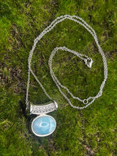 Load image into Gallery viewer, Necklace with Pendant, Sterling Silver, Larimar/White Topaz, 16 or 20 inch Rolo
