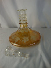 Load image into Gallery viewer, Vintage Marigold Carnival Harvest Grapes Ship Decanter with Glass Stopper
