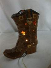 Load image into Gallery viewer, Vintage Ceramic Cowboy Boot Cutout Electric Night Light
