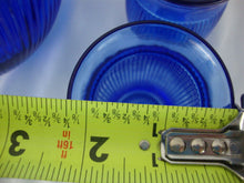Load image into Gallery viewer, 1930s Hazel Atlas Cobalt Blue Fine Ribbed Ball Pitcher and Four Tumbler Glasses
