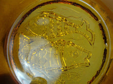 Load image into Gallery viewer, Vintage Blenko Amber Glass Zodiac Pisces Cigar Ashtray
