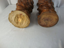 Load image into Gallery viewer, Vintage Monkeypod Carved Rustic Vase Candleholder Set of 2
