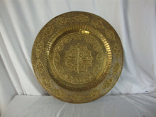 Load image into Gallery viewer, Vintage Pierced Brass Two Peacock Motif Wall Plaque Tray
