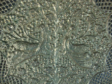 Load image into Gallery viewer, Vintage Pierced Brass Two Peacock Motif Wall Plaque Tray
