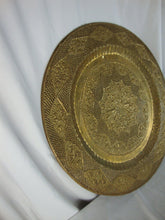 Load image into Gallery viewer, Vintage Pierced Brass Two Peacock Motif Wall Plaque Tray

