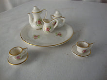 Load image into Gallery viewer, Vintage Miniature Pink Roses Ceramic Tea Set 10 Pieces
