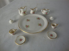 Load image into Gallery viewer, Vintage Miniature Pink Roses Ceramic Tea Set 10 Pieces
