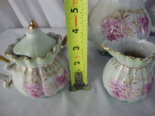 Load image into Gallery viewer, Vintage Nippon Handpainted Rose Mist Teapot Creamer &amp; Sugar Set

