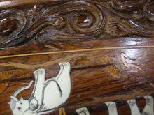 Load image into Gallery viewer, Vintage Indian Marquetry Elephant Herd in Jungle Oval Coffee Table
