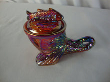 Load image into Gallery viewer, 1983 Pisello Red Carnival Dolphin with Fish Lidded Salt Trinket Dish
