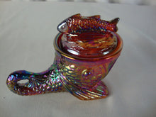 Load image into Gallery viewer, 1983 Pisello Red Carnival Dolphin with Fish Lidded Salt Trinket Dish
