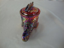 Load image into Gallery viewer, 1983 Pisello Red Carnival Dolphin with Fish Lidded Salt Trinket Dish
