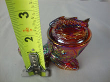 Load image into Gallery viewer, 1983 Pisello Red Carnival Dolphin with Fish Lidded Salt Trinket Dish
